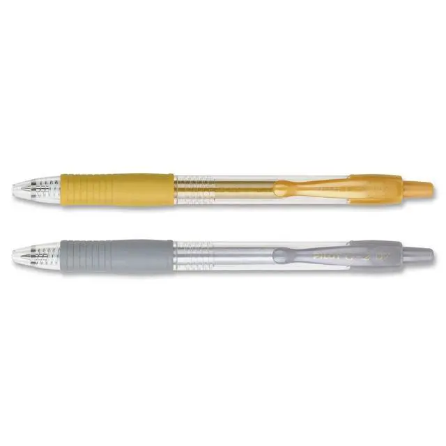 Alt view image 5 of 5 - Pilot, G2 Metallics Gel Roller Pens, Fine Point 0.7 mm, Gold & Silver, Pack of 2