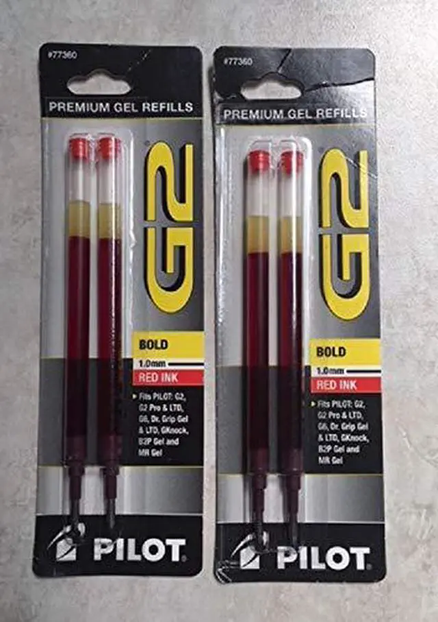 Alt view image 3 of 3 - Pilot, G2 Gel Ink Refills, Bold Point 1 mm, Red, Pack of 2