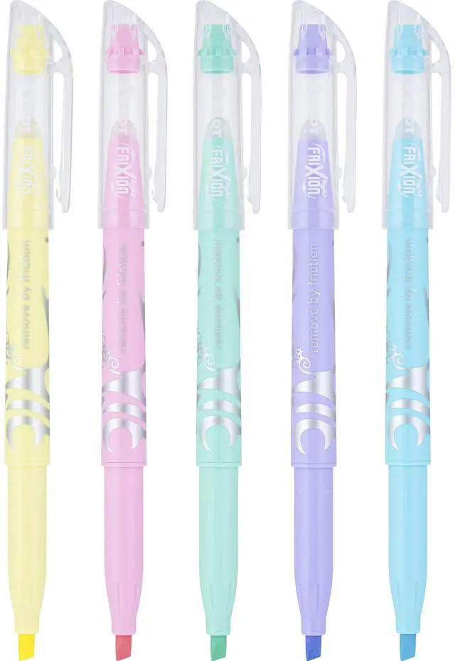 Alt view image 4 of 7 - Pilot FriXion Light Pastel Collection Erasable Highlighters, Chisel Tip, Highlighter Pens, Assorted Color Inks, 5-Pack