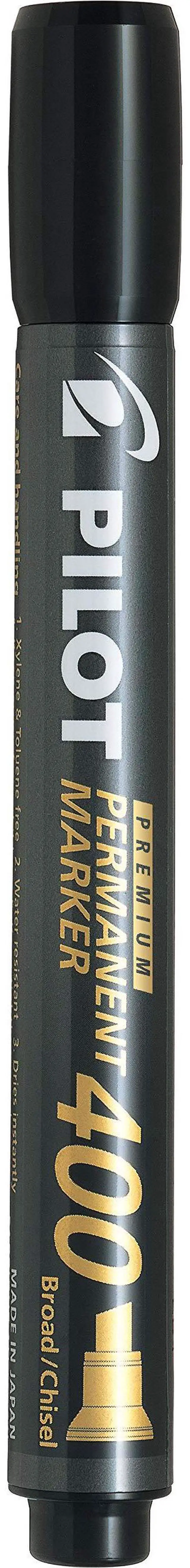 Alt view image 2 of 5 - PILOT Premium 400 Permanent Markers, Broad Point Chisel Tip, Black Ink, Box of 12 (SA4-BLK)