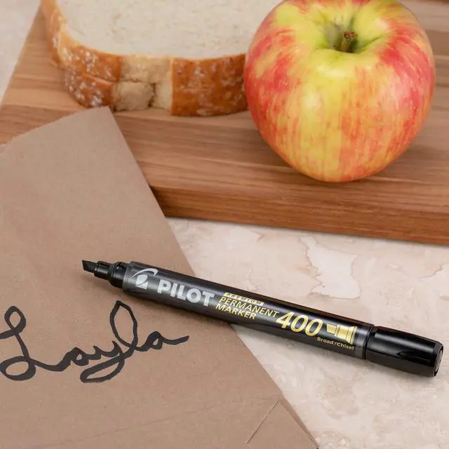 Alt view image 4 of 5 - PILOT Premium 400 Permanent Markers, Broad Point Chisel Tip, Black Ink, Box of 12 (SA4-BLK)