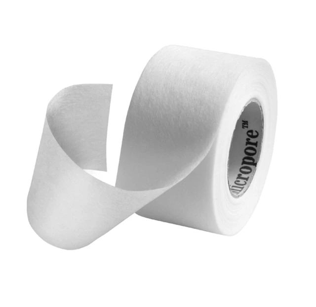 Alt view image 6 of 6 - Nexcare Micropore Gentle Paper Tape 1/2 Inch x 10 yd (1 Roll) Hypoallergenic, Breathable Surgical Tape for Sensitive Skin and Wound Dressings