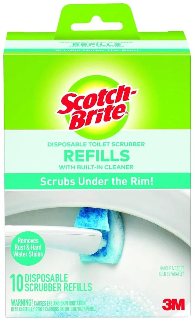 Main image of Scotch-Brite Disposable Toilet Scrubber Refills, Removes Rust & Hard Water Stains, 10 Disposable Refills Blue