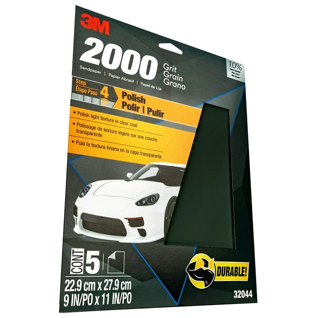 Alt view image 2 of 5 - 3M Wetordry Sandpaper, 32044, 2000 Grit, 9 inch x 11 inch, 5 Sheets Per Pack