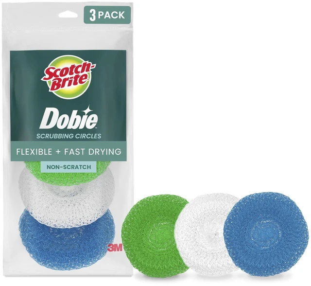 Main image of Scotch-Brite Non-Scratch Plastic Scrubbing Pads, Cleans Dishes Without Scratching, 3 Scrubbing Pads