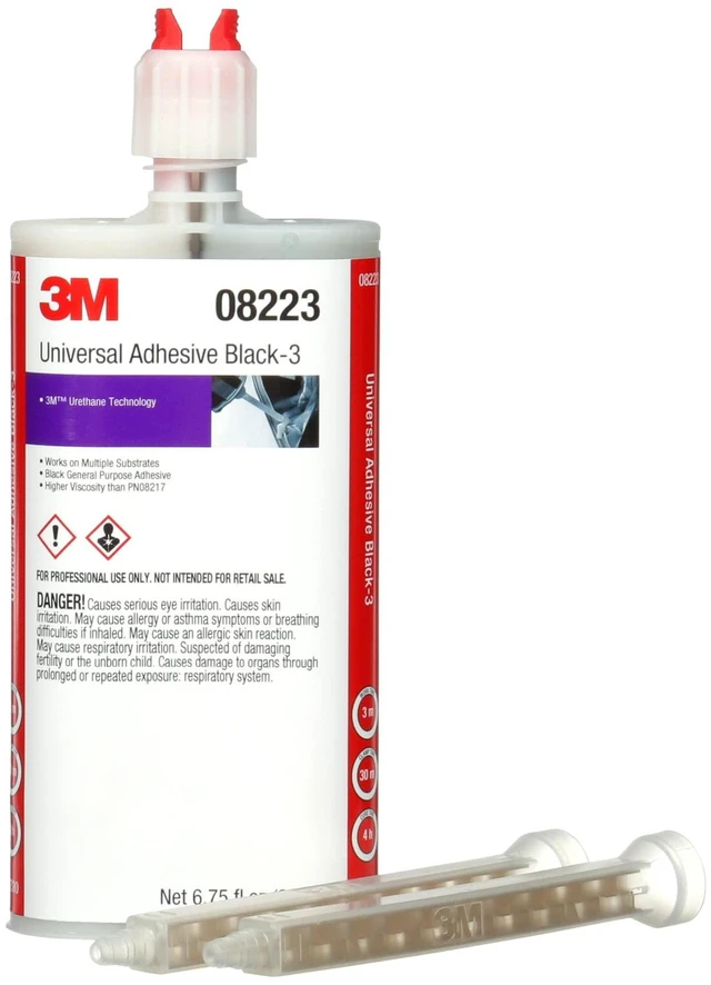 Main image of 3M Universal Adhesive Black - 3, 08223, High Viscosity, Gap Filling, Durable, Industrial, 200 mL Cartridge