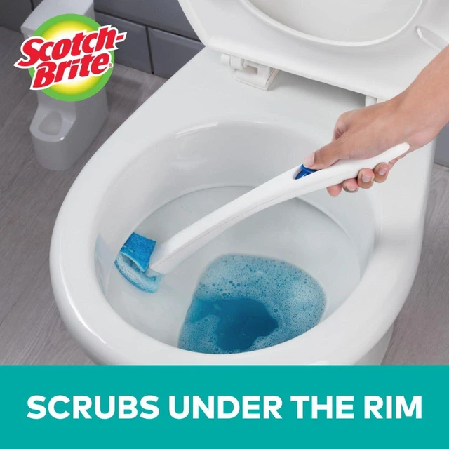 Alt view image 2 of 7 - Scotch-Brite Disposable Toilet Scrubber Refills, Removes Rust & Hard Water Stains, 10 Disposable Refills Blue