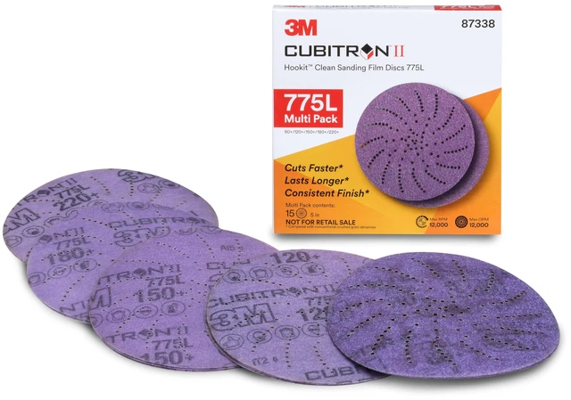 Main image of 3M Xtract Cubitron II Hookit Clean Sanding Film Disc 775L, 5 in, 15 Piece Multi-Pack Hook and Loop S
