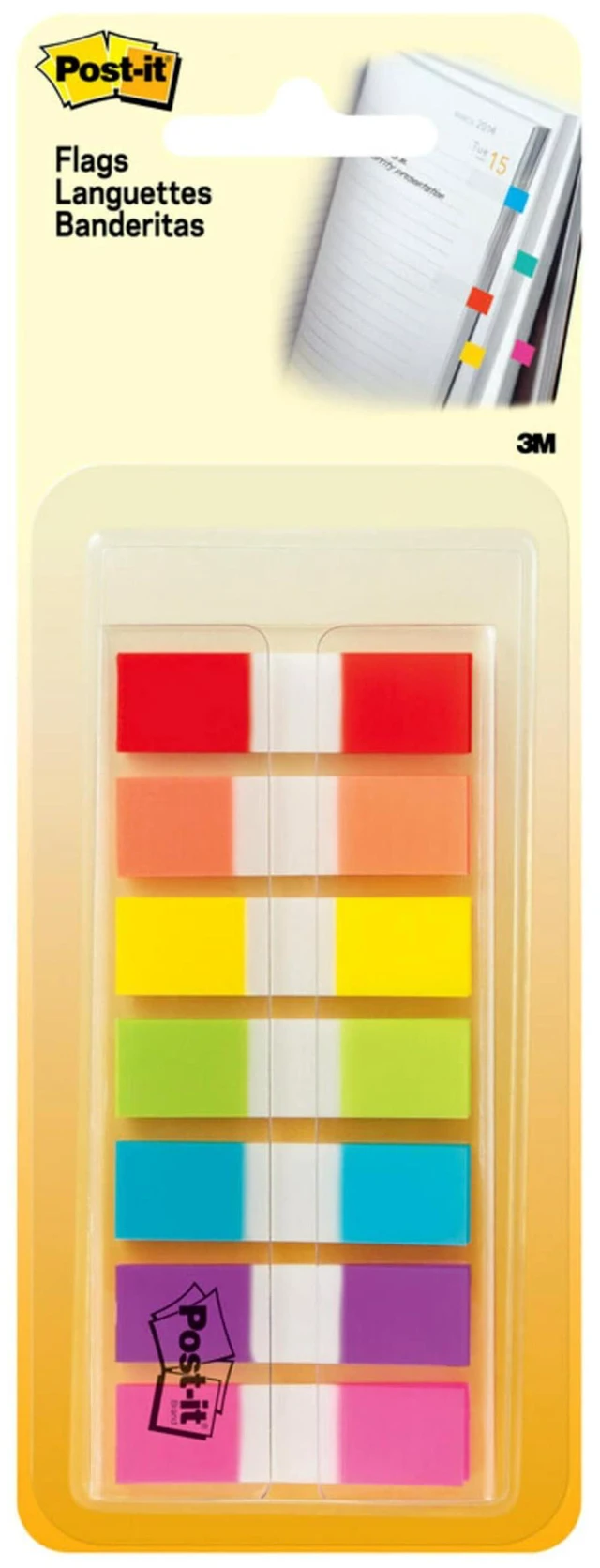 Main image of Post-it 1/2" Wide Flags in On-the-Go Dispenser 190 Assorted Color Flags for Page Marking and Highlighting Portable and Easy to Use