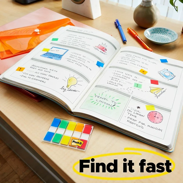 Alt view image 2 of 7 - Post-it 1/2" Wide Flags in On-the-Go Dispenser 190 Assorted Color Flags for Page Marking and Highlighting Portable and Easy to Use