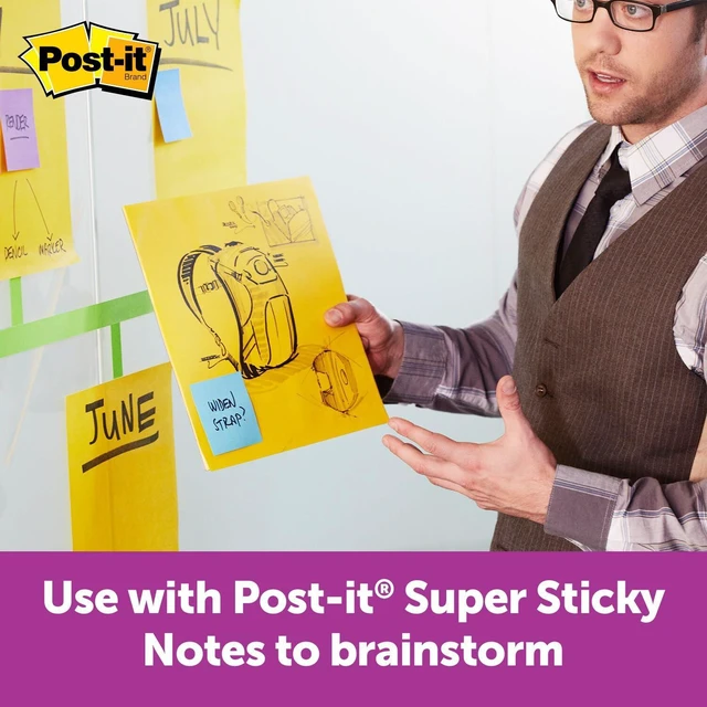 Alt view image 4 of 7 - Post-it Super Sticky Big Notes, 11 x 11 in, Neon Orange, 1 Pad, 30 Sheets | Great for Vision Boards, Creative Projects, Study Spaces, Group Brainstorming, and More