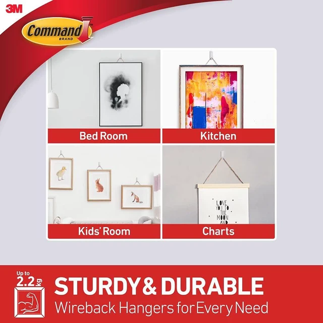 Alt view image 5 of 7 - Command Wire-Back Frame Hanger, 5 lb Capacity, Decorate Damage-Free, Indoor Use (17041-ES)