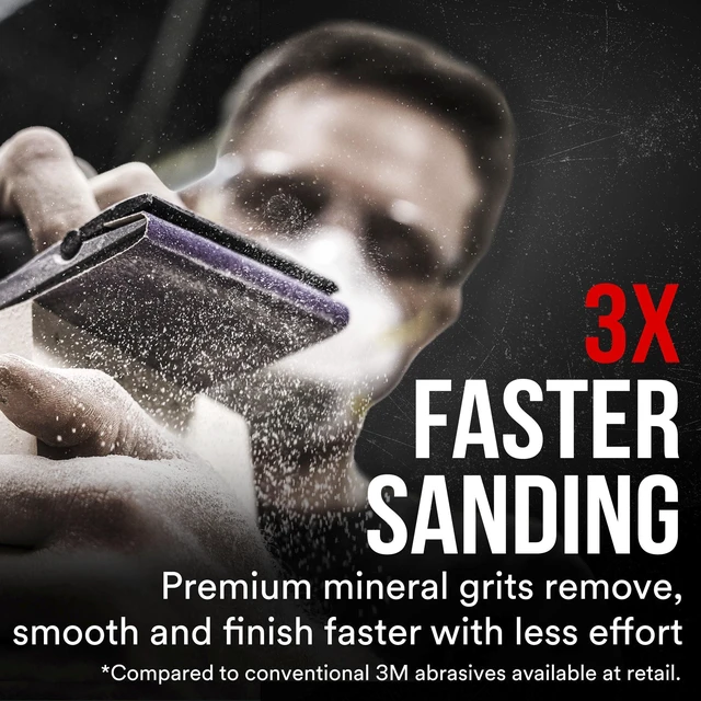 Alt view image 3 of 7 - 3M Advanced Sandpaper, 20-Pack, 150 Grit, 3M Pro Grade Precision, Features No-Slip Grip Backing, 9-in x 11-in, For Sanding Wood, Drywall, or Metal, Can be on Wet or Dry Surfaces (26150CP-P-G) |