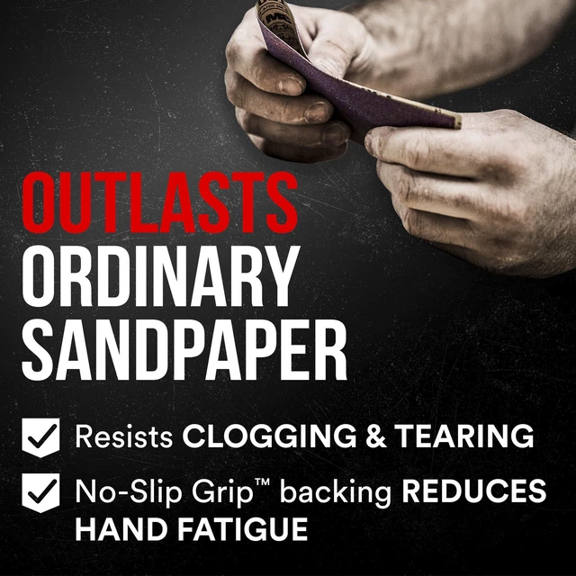 Alt view image 4 of 7 - 3M Advanced Sandpaper, 20-Pack, 150 Grit, 3M Pro Grade Precision, Features No-Slip Grip Backing, 9-in x 11-in, For Sanding Wood, Drywall, or Metal, Can be on Wet or Dry Surfaces (26150CP-P-G) |