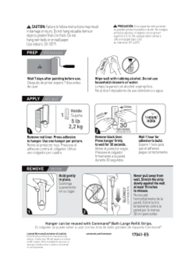 Alt view image 7 of 7 - Command Wire-Back Frame Hanger, 5 lb Capacity, Decorate Damage-Free, Indoor Use (17041-ES)