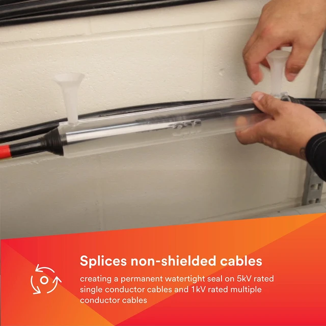 Alt view image 4 of 7 - 3M Scotchcast Inline Resin Power Cable Splice Kit 82-A1N, 1 Kit | Up to 2 AWG, Permanent Watertight Seal