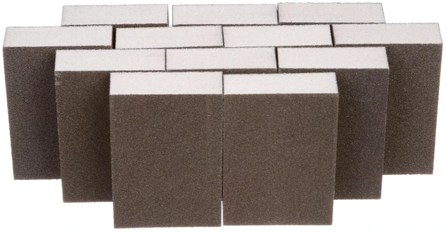 Alt view image 3 of 7 - 3M Sanding Sponge Block, 12-Pack, Medium Grits, 3-3/4 in x 2-5/8 in | Designed For Sanding Wood Paint Metal Plastic or Drywall Features 3M Abrasive Made with Durable Flexible Foam (CP002-12P)