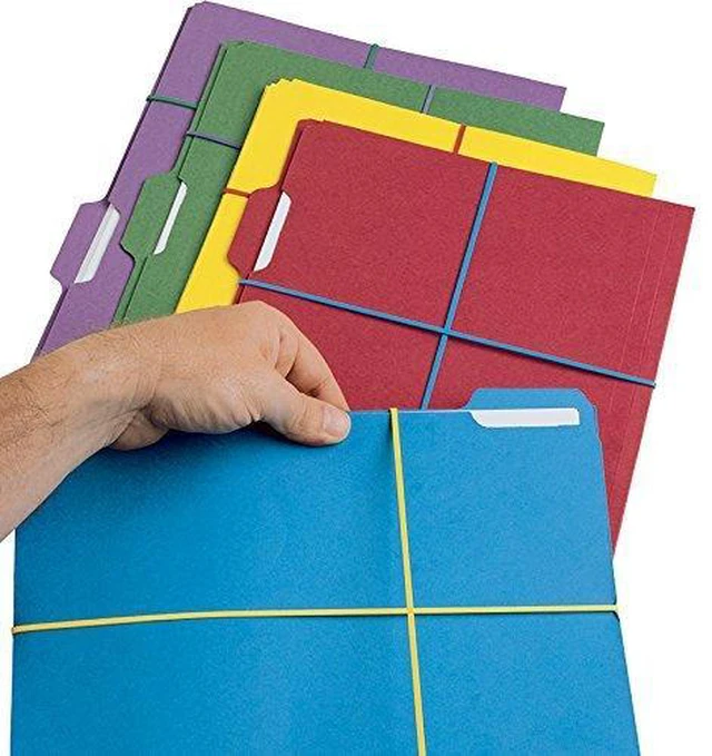 Alt view image 2 of 6 - Alliance Rubber 07750 Non-Latex Brites File Bands, Colored Elastic Bands, 12 Pack (7" x 1/8", Assorted Colors)