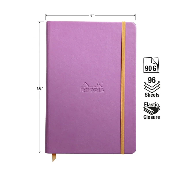 Alt view image 3 of 6 - Rhodia Rhodiarama Webnotebook - Lined 96 Sheets - 5 1/2 x 8 1/4 - Purple Cover