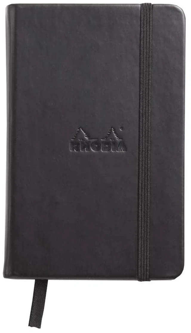 Main image of Rhodia Webnotebook Webbies - Dot Grid 96 sheets - A6, 3 1/2" x 5 1/2" - Black Italian Synthetic Leather Cover