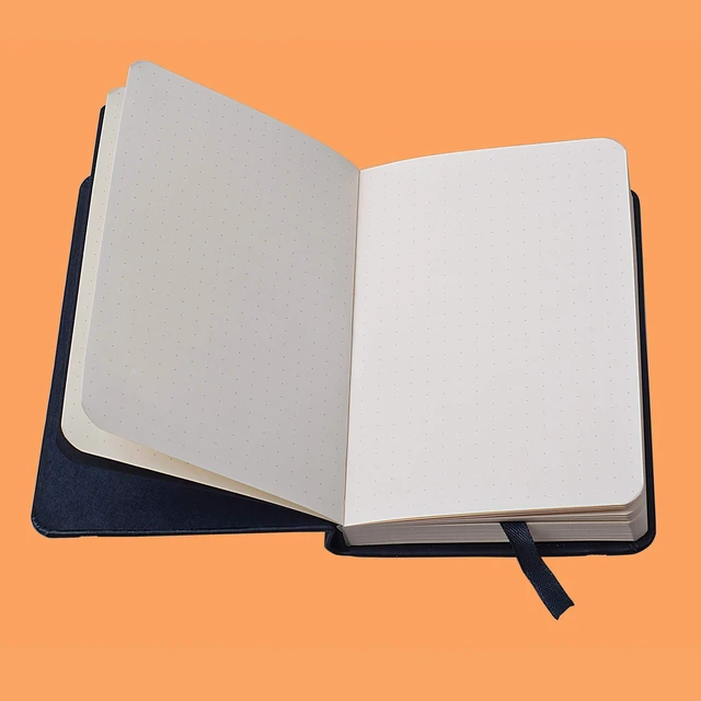 Alt view image 2 of 4 - Rhodia Webnotebook Webbies - Dot Grid 96 sheets - A6, 3 1/2" x 5 1/2" - Black Italian Synthetic Leather Cover