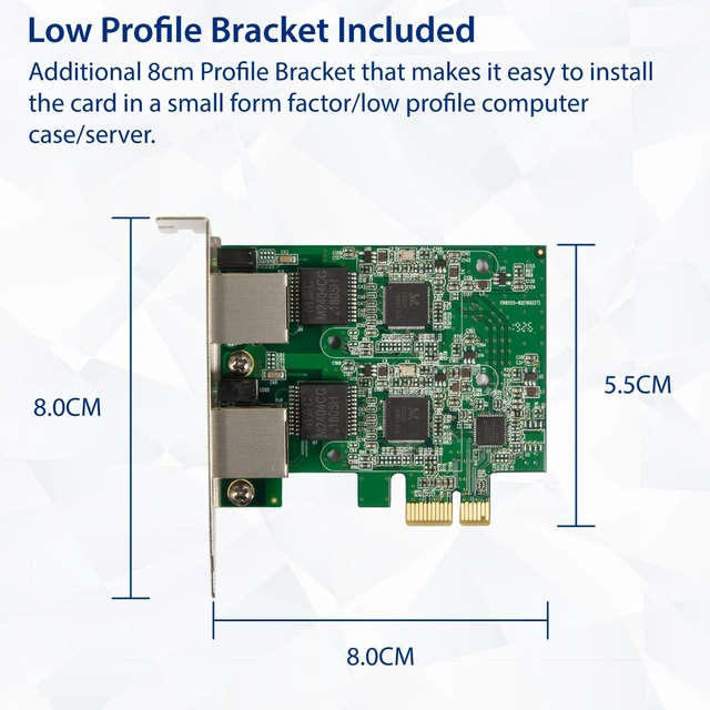 Alt view image 5 of 6 - Syba Dual 2.5 Gigabit Ethernet PCI-E Network Expansion Card RJ45 LAN Adapter Low Profile Bracket SD-PEX24066