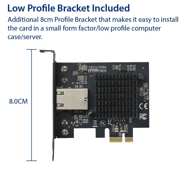 Alt view image 2 of 6 - Single Port 10 Gigabit Ethernet PCI-e x1 Network Card