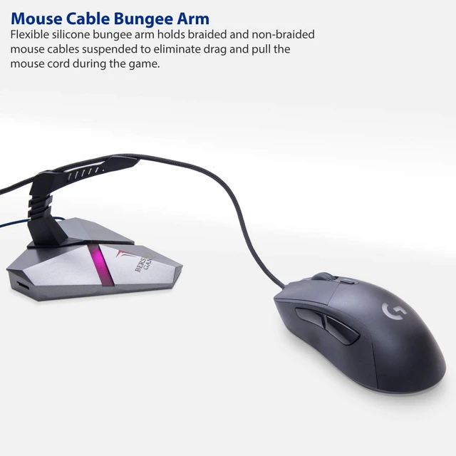 Alt view image 2 of 7 - LOKI Gaming Mouse Bungee Stand - RGB LED Lights - 4 Port USB 3.0 Hub with Active Power - Micro SD Card Reader Slot - PC; Mac; Linux