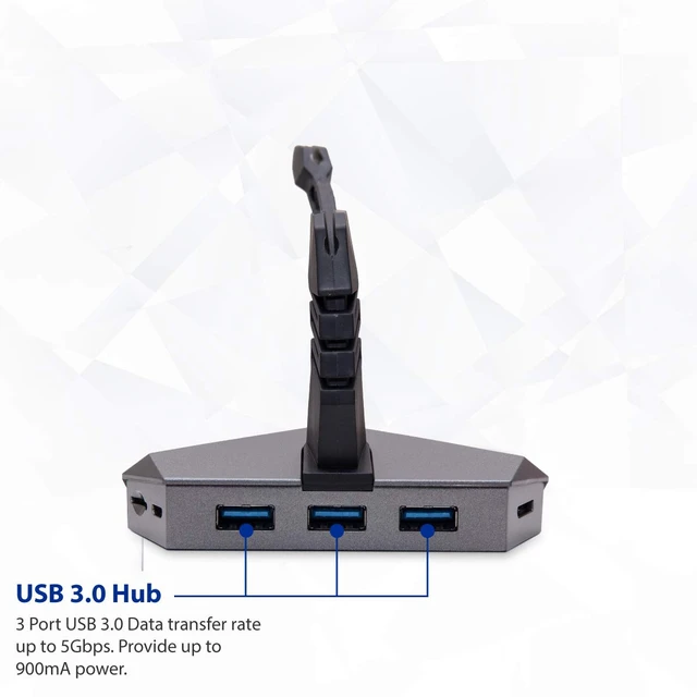 Alt view image 5 of 7 - LOKI Gaming Mouse Bungee Stand - RGB LED Lights - 4 Port USB 3.0 Hub with Active Power - Micro SD Card Reader Slot - PC; Mac; Linux