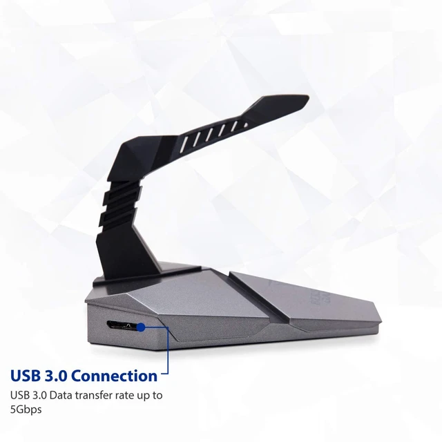 Alt view image 6 of 7 - LOKI Gaming Mouse Bungee Stand - RGB LED Lights - 4 Port USB 3.0 Hub with Active Power - Micro SD Card Reader Slot - PC; Mac; Linux