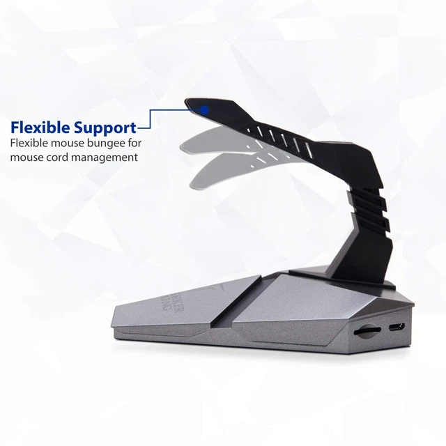 Alt view image 7 of 7 - LOKI Gaming Mouse Bungee Stand - RGB LED Lights - 4 Port USB 3.0 Hub with Active Power - Micro SD Card Reader Slot - PC; Mac; Linux
