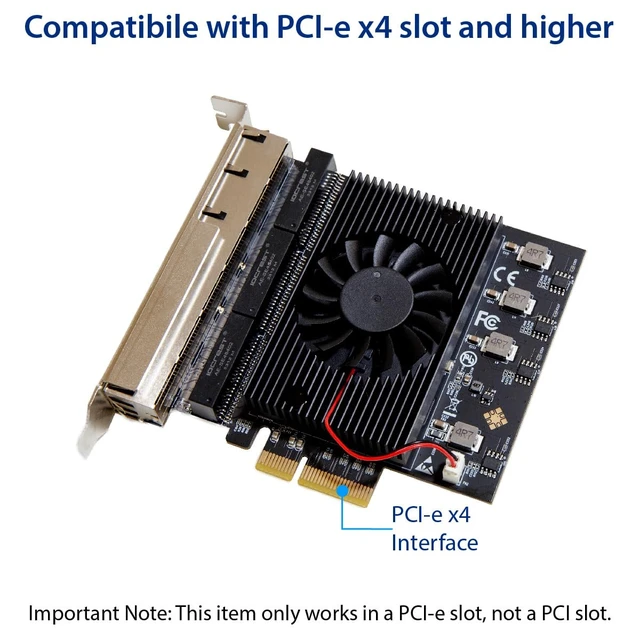 Alt view image 4 of 5 - 6 Port 2.5 Gigabit PCI-e x4 Ethernet Network Card