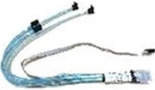 Alt view image 2 of 6 - Supermicro CBL-0288L Cable IPASS to 4SATA 50-50-60-70cm Right Angle with Side Band PB Free