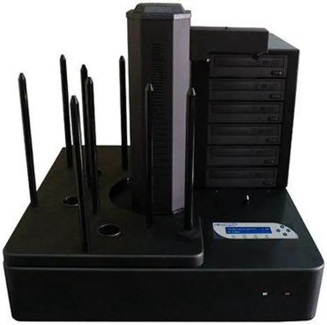 Alt view image 3 of 8 - Vinpower Digital AERO660-S6T-BK Aero 6 Target Robotic Automatic DVD CD Disc Duplicator Tower 660 Disc Capacity and 500GB Hard Drive