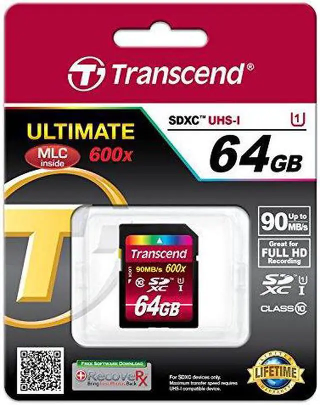 Alt view image 8 of 20 - Transcend 64GB SDXC Class 10 UHS-I 80MB/Sec Flash Memory Card Model TS64GSDXC10U1