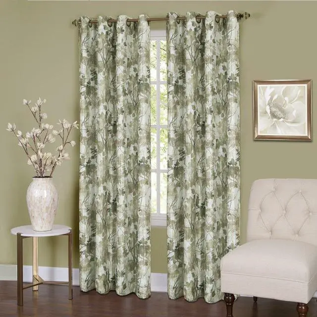 Alt view image 2 of 3 - Tranquil - Lined Grommet Panel - 50 x 84 - Green
