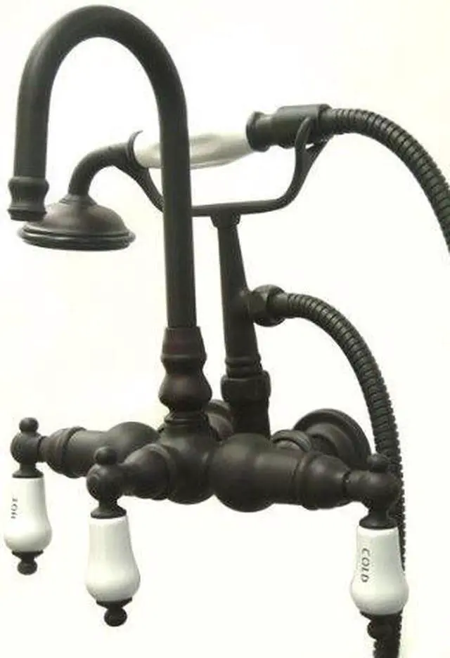 Alt view image 5 of 6 - Kingston Brass Cc9T5 Clawfoot Tub Filler With Hand Shower - Oil Rubbed Bronze Finish