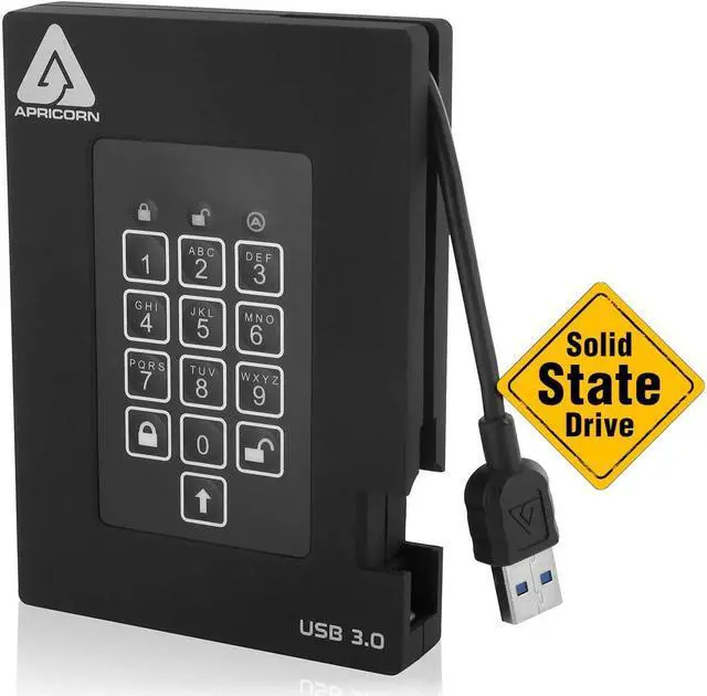 Alt view image 2 of 17 - Apricorn Aegis Padlock A25-3PL256-S256F 256 GB External Solid State Drive