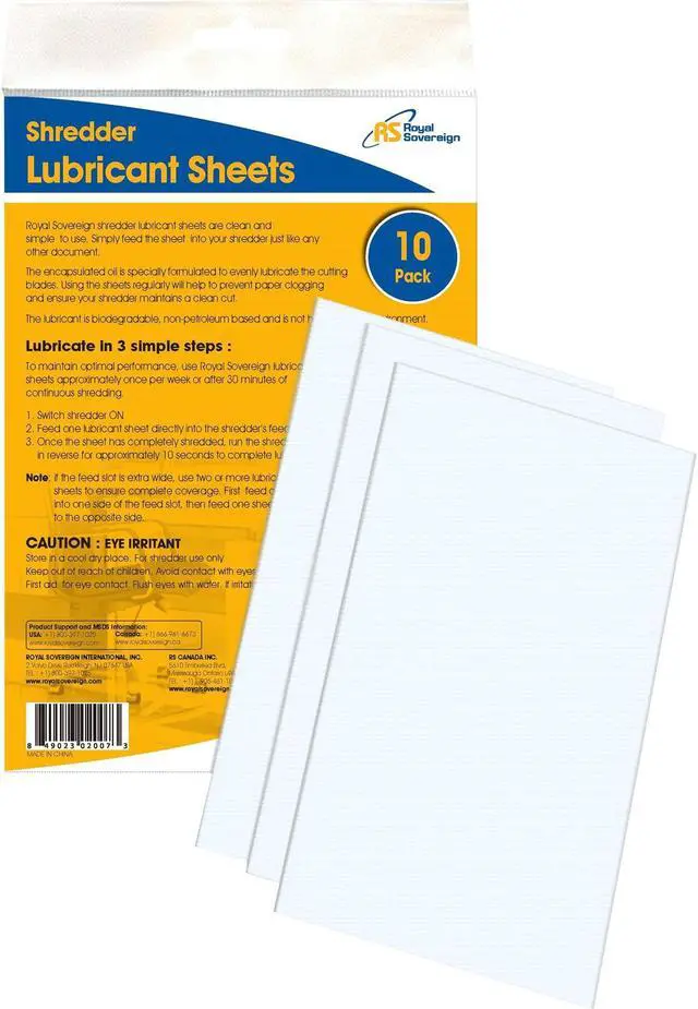 Alt view image 4 of 11 - Royal Sovereign RS-SLS Shredder Lubricant Sheets - 10 Pack