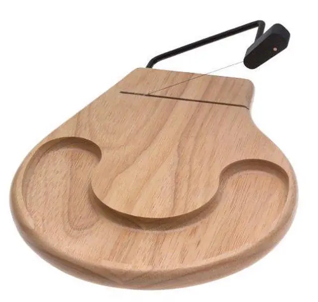 Alt view image 3 of 10 - Prodyne Cheese Slicer Tray Beechwood Round Countour - 912B