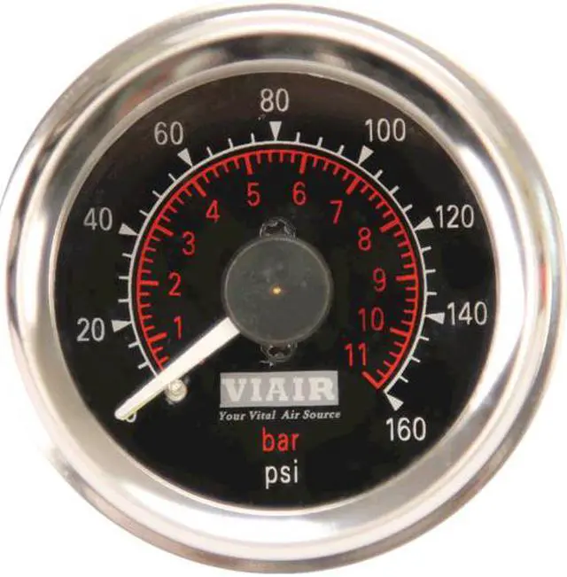 Alt view image 3 of 7 - VIAIR 90082 2" Dual Needle Gauge - Black Face - Illuminated -160 PSI