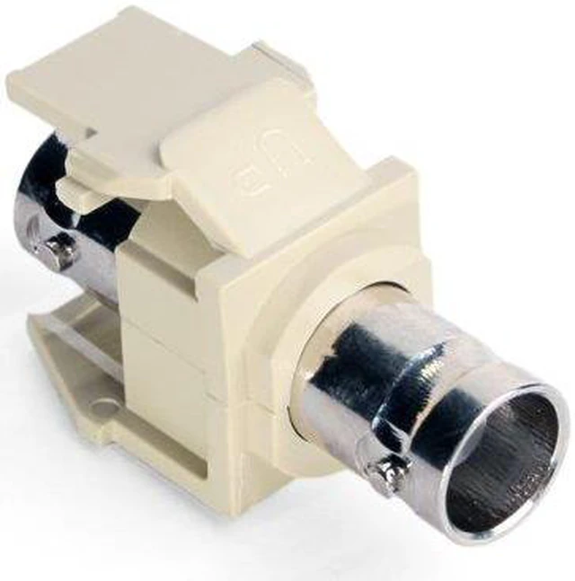 Alt view image 3 of 6 - Leviton 41084-BIF BNC QuickPort Adapter, Nickel-Plated, Ivory
