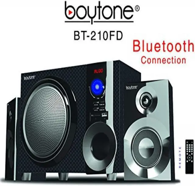 Alt view image 4 of 20 - Boytone BT-210FD Wireless Bluetooth 30W Speaker System with FM Radio & Remote Control for Smartphones, Tablets, Desktop