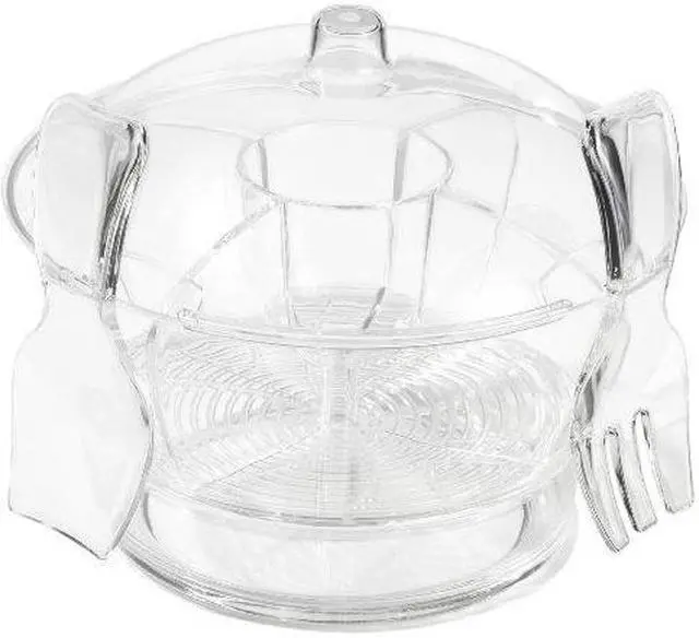 Alt view image 7 of 18 - Prodyne Acrylic Cold Bowl on Ice with Serving Spoon Fork - CB3