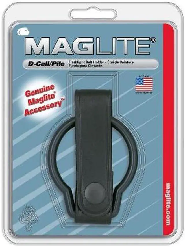 Alt view image 3 of 10 - Maglite ASXD036 Black Plain Leather D-Cell Flashlight Belt Holster/Holder