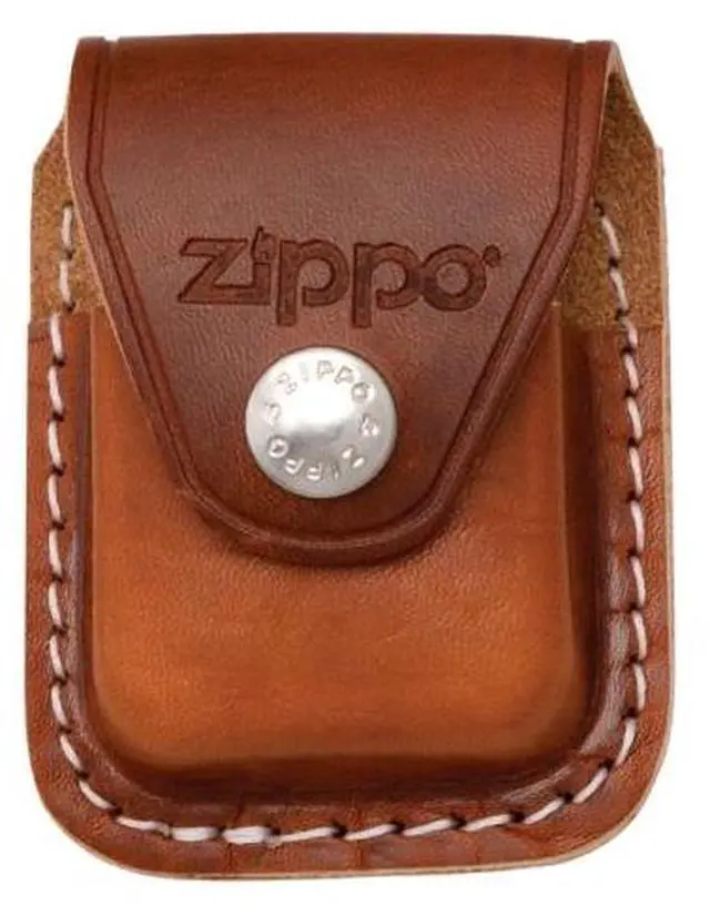Alt view image 5 of 9 - Zippo ZO17020 Lighter Lighter Pouch Brown Leather Attaches To Belt W/ Clip Light