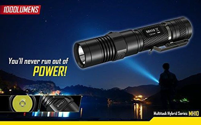 Alt view image 8 of 11 - Nitecore MH10 XM-L2 U2 Flashlight 1000 Lumens (1x 18650 or 2x CR123A Batteries)