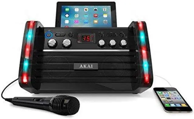 Alt view image 4 of 8 - AKAI KS-213 CDG Portable Karaoke System with iPad Cradle & Line Input