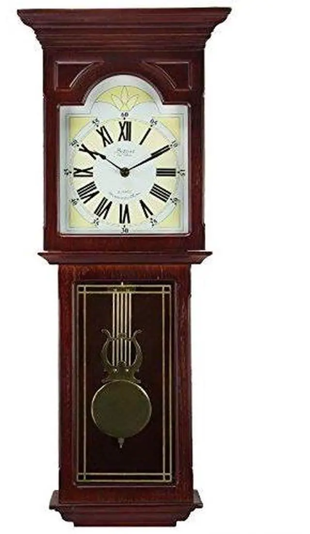 Main image of Bedford Clock Collection Redwood 23" Wall Clock with Pendulum and Chime