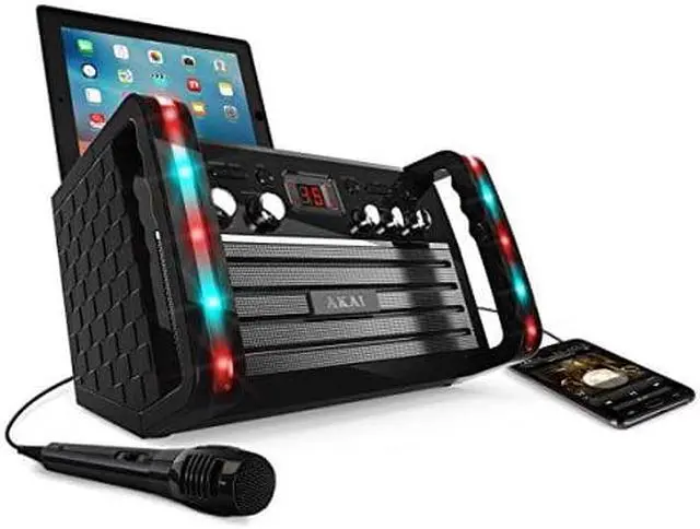 Alt view image 7 of 8 - AKAI KS-213 CDG Portable Karaoke System with iPad Cradle & Line Input
